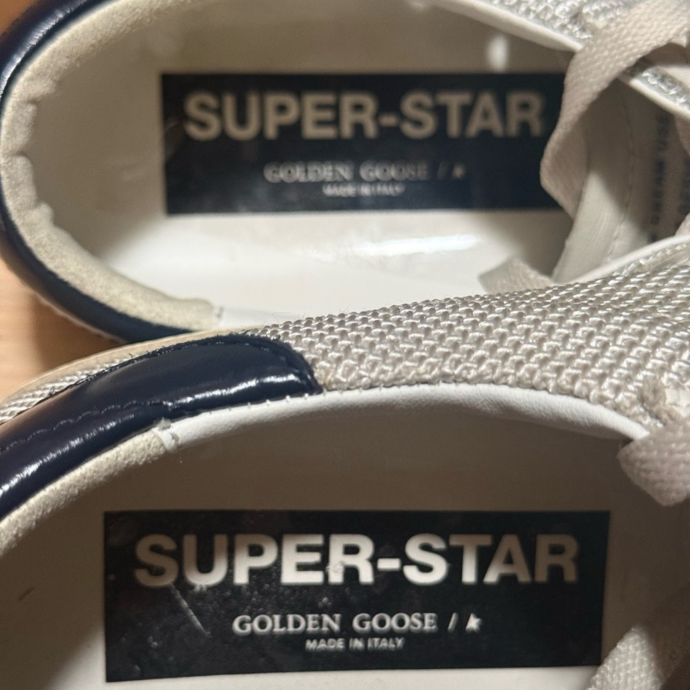 Golden Goose Super-Star Low Sneaker - Off-white/Steel Blue/Navy Men’s 10US/43EU - Picture 12 of 12